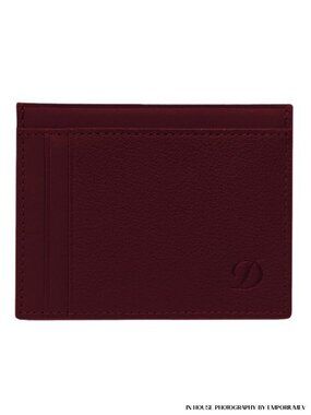 S.T. Dupont 093004W Outlet SLG Grained Wine Leather Men Credit Card Holder